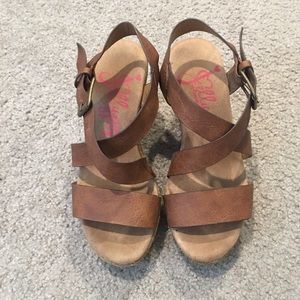 Brown Jellypop Wedges Size 6